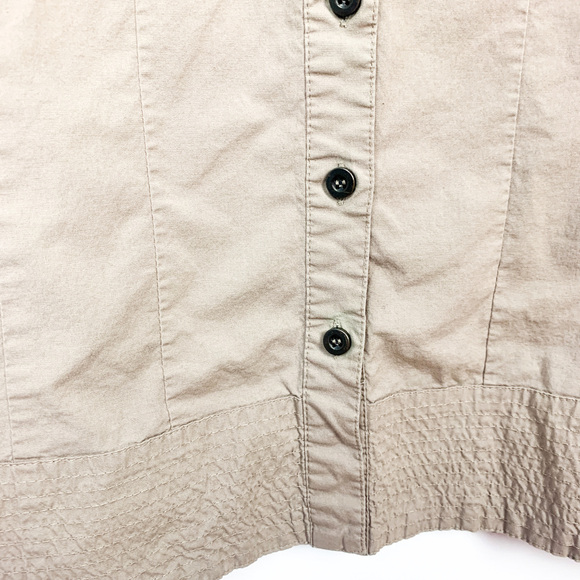 Brown Button-Up Blouse 3/4 Sleeve Length - Picture 7 of 10
